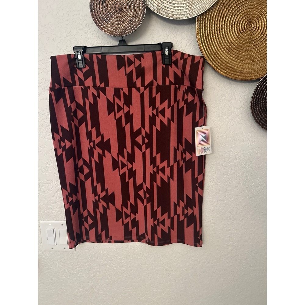LuLaRoe Cassie pencil skirt Southwestern-style geometric pattern NWT 3XL